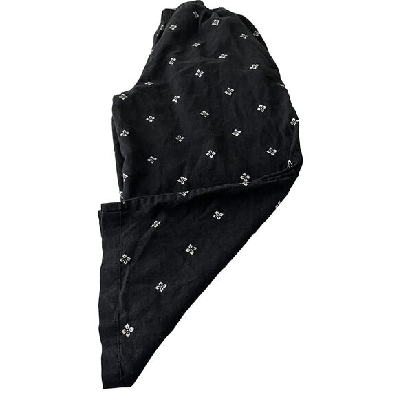 CROFT & BARROW HI-RISE WIDE LEG ANKLE PANTS, WOMENS, 1X, BLACK WITH WHITE FLORAL - Picture 6 of 12